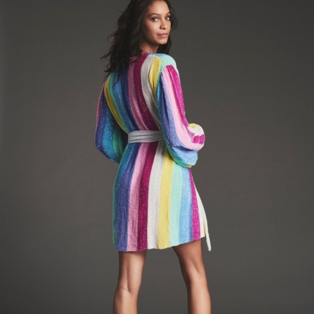 NWT Retrofete Gabrielle multi stripe Robe Dress